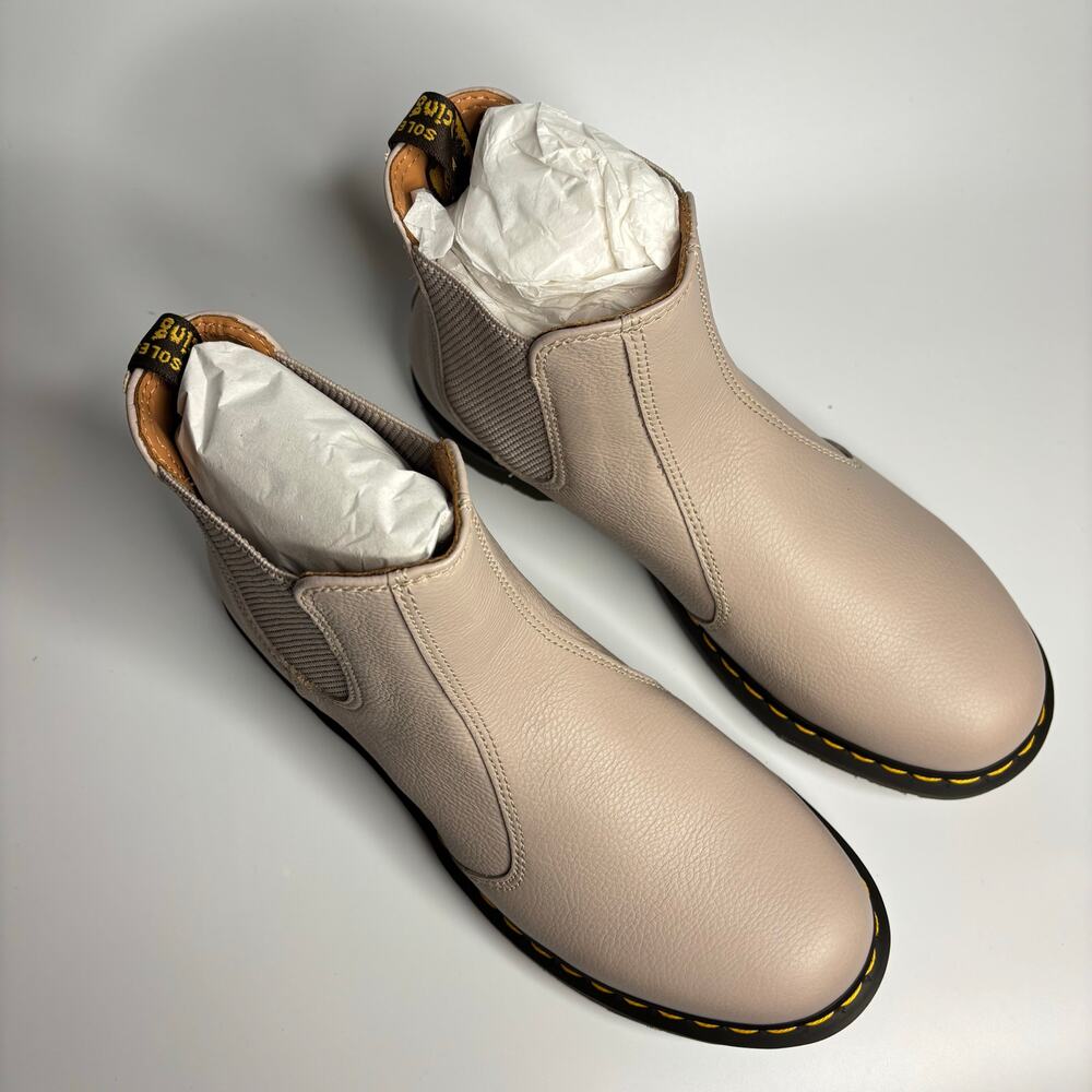 Dr. Martens Women's 2976 Virginia Leather Chelsea Boot in Vintage Taupe - Picture 7 of 9